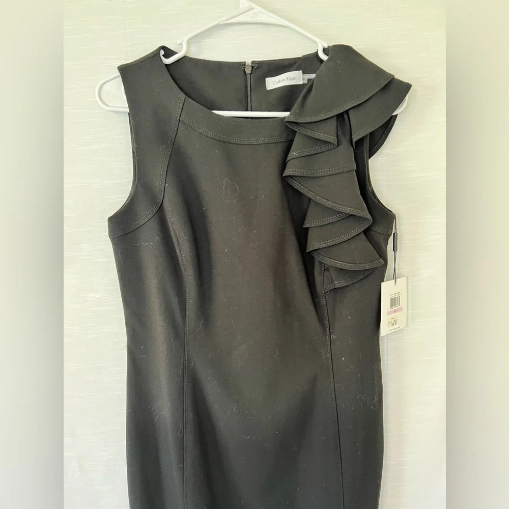 Calvin Klein Black Sheath Dress Size 6 - Picture 6 of 9